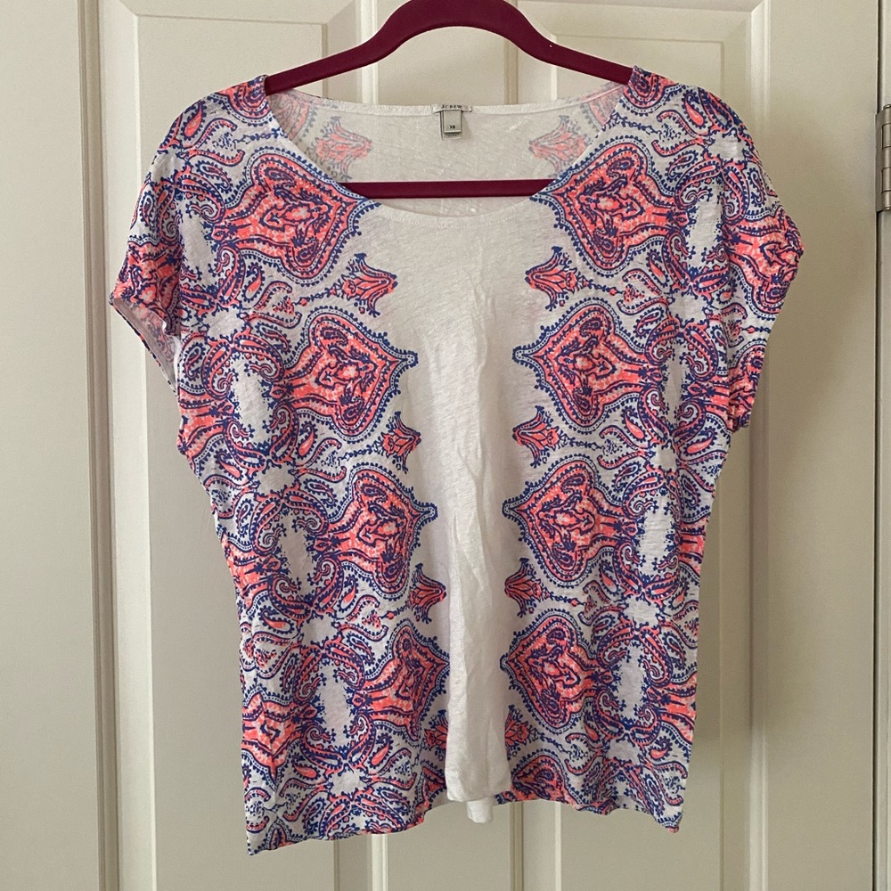 J Crew Paisley Print T-shirt